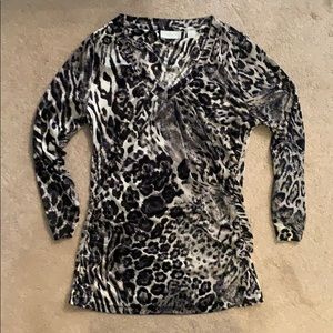 Black and white animal print shirt